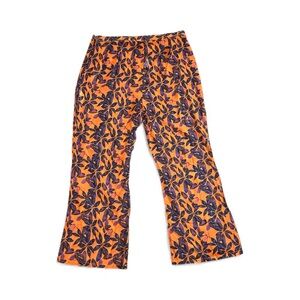 ☀️ NWT PrettyLittleThing Plus Orange Floral Beach Flare Pants 18